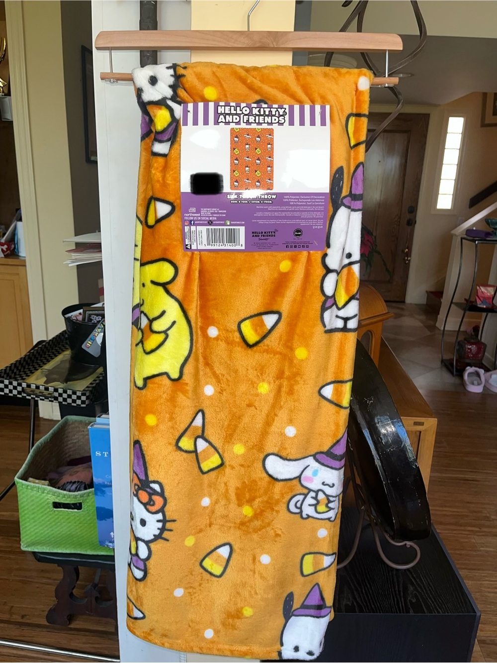 Hello Kitty and Friends Halloween Orange Candy Corn Silk Touch Throw Blanket NEW